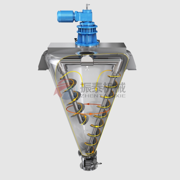 化工染料混合雙螺旋錐形混合機(jī)原理